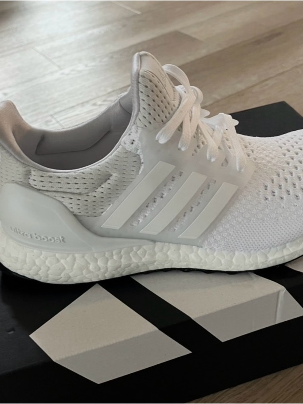 Adidas Ultraboost 1.0 White Knit Running Shoes